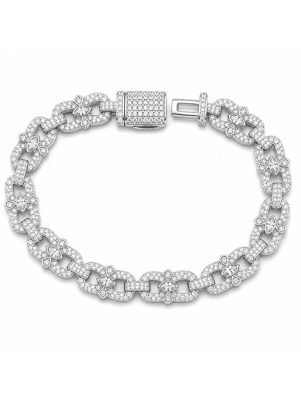 6.5Ct Moissanite Tennis Bracelet 925 Sterling Silver Iced Link 7.5" Inch NEW !!